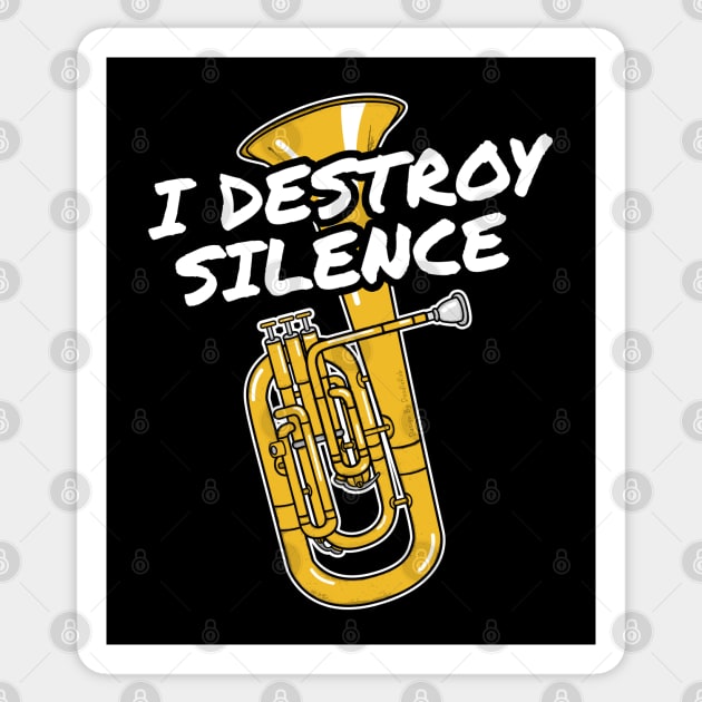 I Destroy Silence Tenor Horn Player Brass Musician Sticker by doodlerob